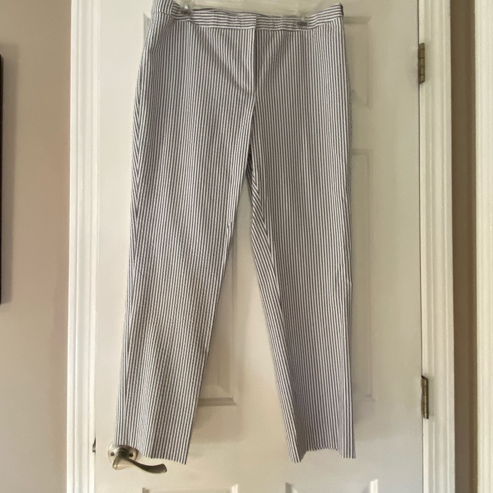 CALVIN KLEIN Seersucker Pants Gray / White Stripe